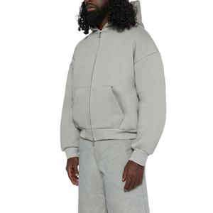 Streetwear personnalisé 100% sweat à capuche en coton fabricant poids lourd 500 gsm recadrée Boxy sweat à capuche zippé pour hommes vente en gros - Product Image 5
