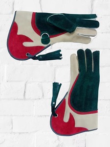 Los mejores guantes de cetrería en material de cuero duradero amarillo y negro para trampa para animales - Product Image 6