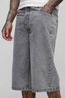 Pantalones Cortos Vaqueros de Mezclilla para Hombre, Estilo Hip Hop Urbano, 100% Algodón, Lavado Ácido, Transpirables, Impermeables, Holgados y Largos