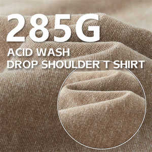 เสื้อยืดผู้ชายสไตล์ฮิปฮอปผ้าฝ้าย100% ฟอกสี285gsm แนววินเทจปล่อยว่างสายสะพายไหล่แฟชั่นสตรีทไซส์" - Product Image 6