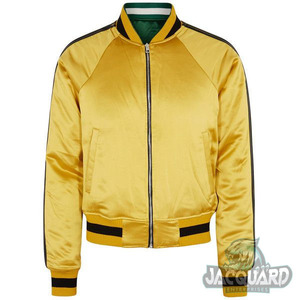 Blouson aviateur grande taille 100% polyester personnalisable coupe-vent réversible de course à pied en satin brodé pour hommes - Product Image 1