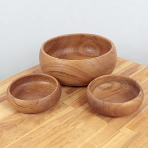 Excellent quality fruit & salad serving bowl luxury tableware <b>compostable</b> <b>wooden</b> bowls from top factory - Product Image 6