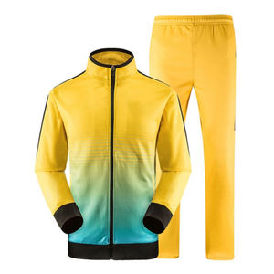 Traje deportivo de entrenamiento de manga larga de diseño personalizado para hombre Chándal de punto de sublimación de patrón sólido - Product Image 3