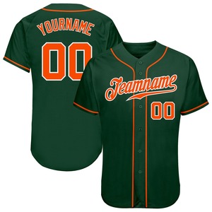 Camiseta de béisbol auténtica verde naranja-blanca personalizada ropa de equipo personalizada más vendida - Product Image 6
