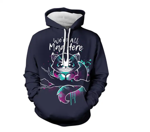 Men's Long Sleeve Halloween <b>Hooded</b> Sweatshirt Casual Loose Pocketed <b>Shirt</b> for Women with Drawstring Winter Print Pattern - Product Image 5