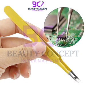 In Golden Lightweight Lash Tweezers Non Slip Easy Use Isolation Volume Eyelash Extension Grafted Tweezers - Product Image 3