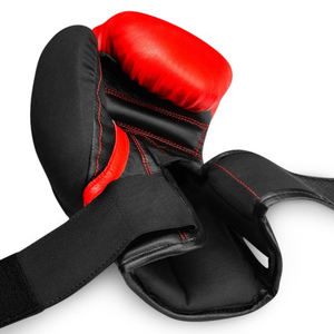 Gants de boxe personnalisés de haute qualité très vendus rouge noir original en cuir double couche de protection des articulations en mousse moulée - Product Image 2