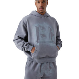 Offre Spéciale Logo personnalisé bouffée impression coton épais respirant solide motif vêtements de sport d'hiver pour hommes survêtement grande taille ensembles pour hommes - Product Image 6