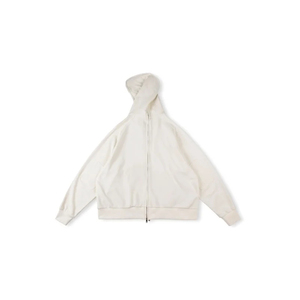 Sweat-shirt à capuche semi-ouvert à fermeture éclair avant et arrière Sweats à capuche décontractés à manches longues noirs et blancs avec poches pour hommes - Product Image 5