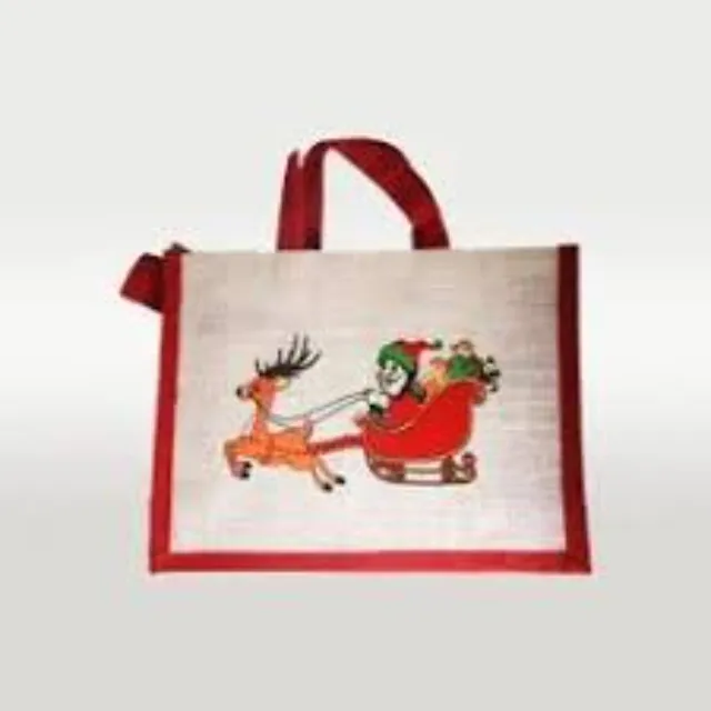 Vente en gros de sac fourre-tout de Noël personnalisé en laine fine tricoté pour enfants avec lettre rouge pour cadeau de bonbons Eng