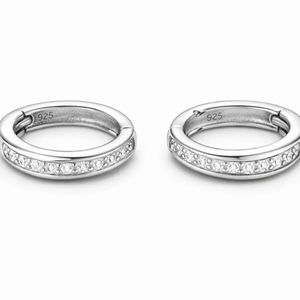 Aros Minimalistas de Plata de Ley 925 con Piedra, Hermosos Aros de Plata Maciza, Joyería al por Mayor OEM - Product Image 1