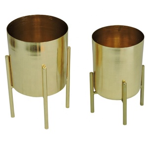 Jardinière d'intérieur ronde rose avec support pour salon chambre ou couloir pour pots de fleurs et jardinières de jardin - Product Image 2