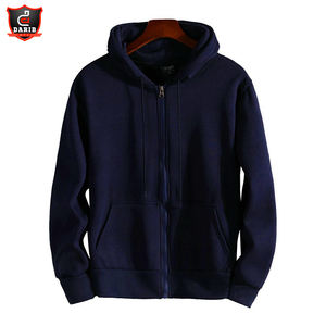 Sweat à capuche zippé pour homme de qualité supérieure 2025, couleur unie confortable, 100% coton, teinture unie, style hip-hop pour l'automne et l'hiver - Product Image 4