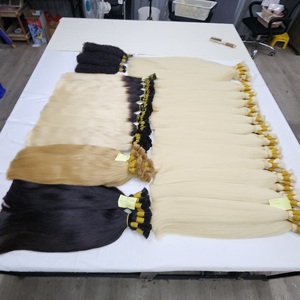 Factory Premium White 100% Cuticle Aligned Natural Hair Bundles Bulk Vietnamese Blonde Human Hair - Product Image 1