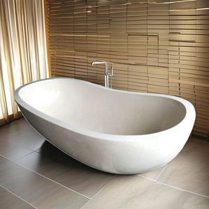 Bañera Ovalada Moderna Ecológica Independiente con Desagüe y Drenaje de Esquina, para Villa, Exterior/Interior, Pulida, Personalizada - Product Image 1