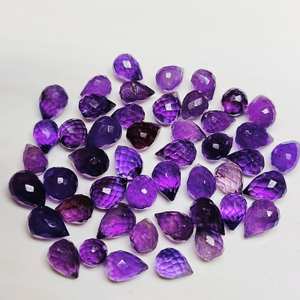 Cuentas de Amatista Púrpura Facetadas en Forma de Lágrima, Piedras Preciosas Sueltas Naturales en Forma de Gota, Cuentas de Joyería al por Mayor - Product Image 3