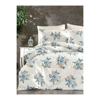 Parure de lit en coton double face avec drap-housse élastique, motif floral très coloré, 200x220, fabriqué en Turquie, Type 1, lavable