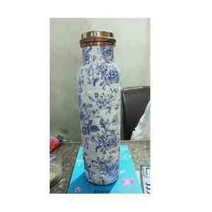 ขวดน้ำพิมพ์ลายดอกไม้ทองแดงบริสุทธิ์ขวดน้ำขนาด950มล. หลากสีสำหรับประโยชน์ต่อสุขภาพ - Product Image 6