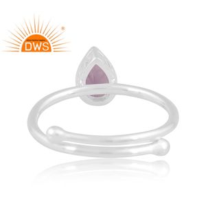 Dernière conception de bague empilable en argent sterling fin avec améthyste rose naturelle Fabricant de bijoux personnalisé - Product Image 4