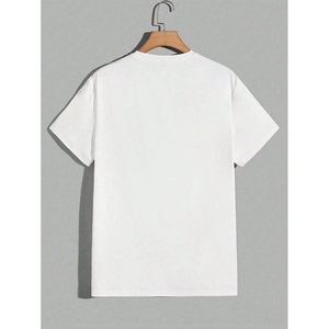 Custom High Quality 100% Cotton Causal Short Sleeve T Shirt Short Set Men <b>Graphic</b> <b>Tee</b> & Drawstring Waist Shorts - Product Image 6