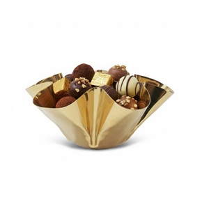 Bol à chocolat rectangulaire doré élégant fait main, plateau de service classique pour confiseries, vente en gros pour fêtes, prix compétitif - Product Image 3