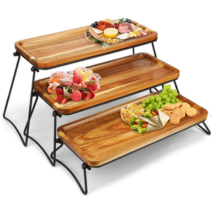 Bandeja ovalada de madera con metal más vendida con bandeja de 3 cuencos con cuenco para el hogar, hoteles, restaurantes, decoración, bandejas para servir alimentos - Product Image 3
