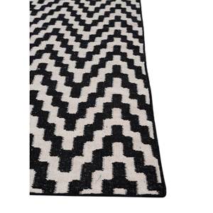 พรมขนสัตว์ทอแบนสีเทาและสีดำ Alhambra รุ่น ADWL-13287 ลายเส้นเฉียงและลายสี่เหลี่ยมผืนผ้า สำหรับบ้าน ห้องโถง ห้องนอน พรมปูพื้นจากเส้นใยปอกระเจา - Product Image 4