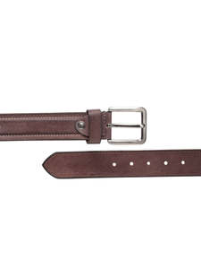 Cinturón de cuero de piel de grano superior informal para hombre sólido - Product Image 3