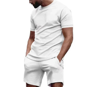 Fournisseur d'usine ensemble de shorts pour hommes été séchage rapide à manches courtes 100% ensembles de shorts en coton biologique pour hommes prix raisonnable - Product Image 2
