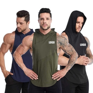 Custom <b>Fit</b> <b>Men</b> Stringer Hoodie Sleeveless Workout Singlet Tank Gym Top Jogger Bodybuilding <b>Vest</b> <b>Muscle</b> Logo - Product Image 6
