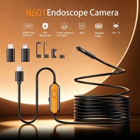 Caméra d'inspection endoscopique industrielle 3 en 1 avec objectif 7,9 mm, USB, pour Android ou iOS, avec câble rigide de 2 m, boroscope articulé