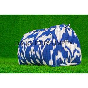 Bolsa de cosméticos Floral acolchada duradera de algodón de estilo Vintage para artículos de tocador, estuche organizador de viaje, cierre de cremallera, bloque de mano, maquillaje Pou - Product Image 3