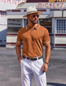 Polos à rayures à la mode pour hommes Classic Short Sleeve Comfortable Wear Bulk Polo Fournisseur Custom Design Logo - Product Image 4