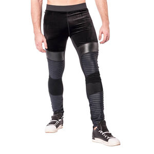 Diseña tu propio 100% Poliéster Tejido elástico Hombres negro con paneles Delux Legging Correr Compresión Gimnasio Pantalones de yoga - Product Image 1