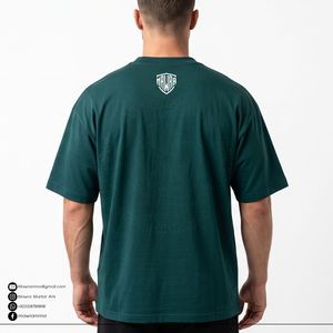 T-shirt da uomo verde scuro a maniche corte con stampa teschio e <span class=keywords><strong>barba</strong></span>, girocollo, casual, vestibilità regolare, in jersey di cotone - Product Image 2