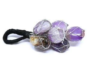 Ágata Mart Tumbled Cristal tallado Amatista Colgante de pared Feng Shui Healing Gemstone Chakra Hanger - Product Image 1