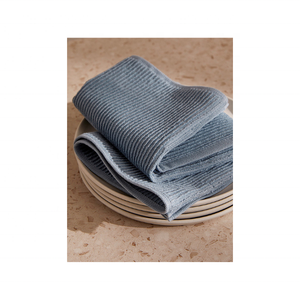 Serviettes de cuisine rayées brodées en coton 100% léger et durable, écologiques, lavables en machine, recyclables pour cuisines modernes - Product Image 5