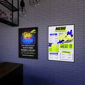 OEM Service Custom Design Ultra Slim LED <b>Snap</b> <b>Frame</b> Poster Light Box Tempered Glass for Restaurant Display Hanging Menu Boards - Product Image 3