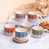 Ensemble de 6 tasses et soucoupes à thé en bois blanc élégant et classique, portables pour le thé de l'après-midi et l'inauguration de la maison – Meilleur prix