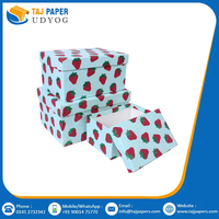 Boîte d'emballage d'impression de fraise Rectangle couleur bleue tailles personnalisées à la main grandes petites boîtes en papier imprimées pour cadeau d'emballage