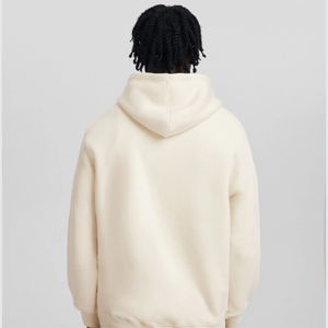 100% Organic Cotton Men's Hoodie Oversize Boxy Fit Winter Solid Pattern Pullover Fleece with <b>Puff</b> Printing Plain Dyed - Product Image 5
