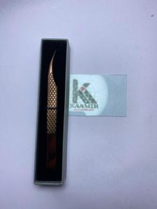 Pince à épiler d'extension de cils à isolation droite en or rose à vendre à chaud en acier inoxydable avec Nano Grip Prix compétitif - Product Image 5