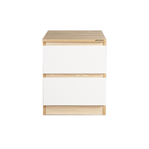 Modern Minimalist <b>Bedside</b> Table Solid Wood and Marble Nightstand/Cabinet for Home or Apartment Smart Design - Product Image 3