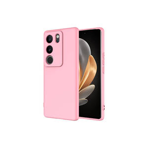 Funda de silicona líquida Netzy Safa Mara para Vivo V29 5G, cubierta trasera protectora a prueba de golpes, forro de microfibra de TPU suave rosa - Product Image 1