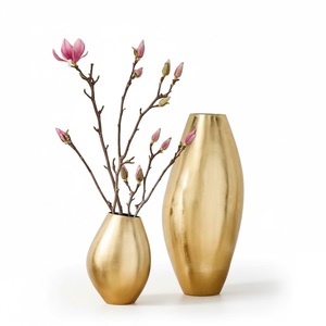 Jarrón de Metal Dorado con Forma de Campana, Lujoso, para Decoración del Hogar y Sala de Estar, Estilo Moderno y Vintage, Macetas Decorativas de Hierro y Latón - Product Image 5