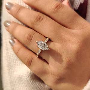 Bague de fiançailles vintage en diamant de taille marquise néerlandaise, certifiée IGI, clarté VS, couleur F/EF - Product Image 2