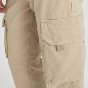 Tissu en coton doux respirant confortable taille réglable multiple avec poches pantalon cargo avec poches et cordon de serrage durable - Product Image 4