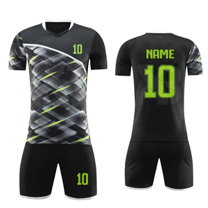 Uniformes de fútbol personalizados de verano OEM, conjunto de uniforme de fútbol de 2 piezas de secado rápido con estampado de logotipo, tela transpirable suave, estilo superior - Product Image 4