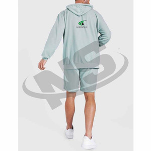 Conjunto de Sudadera con Capucha y Pantalones Cortos para Hombre, Nuevo, Logotipo Personalizado, Ajuste Holgado, Transpirable, Ropa Deportiva Informal de Verano, Fabricante Mayorista - Product Image 5