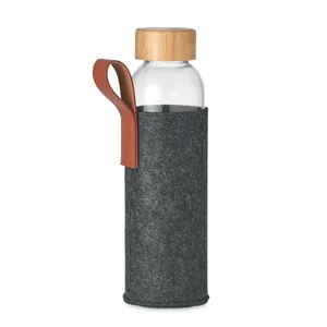 Sustainable Thai <b>Bamboo</b> Glass Drinkware Bottle Elegant Merchandising Option - Product Image 1